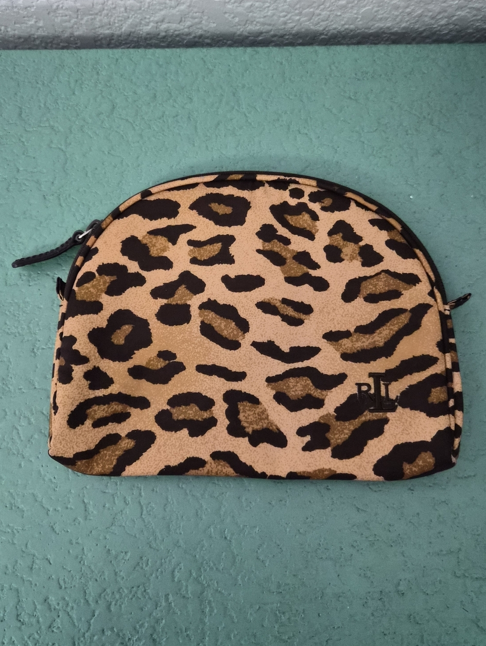 Lauren Ralph Lauren leopard cosmetic pouch makeup bag
